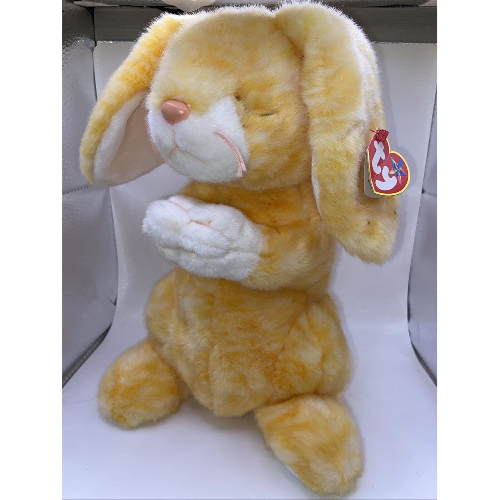 Vintage Ty Beanie Buddy Grace Bunny 15" Collectible Plush Toy Retired With Tag - Picture 1 of 8
